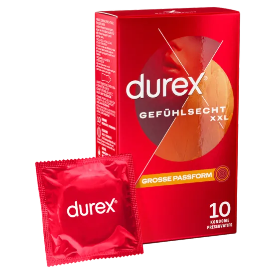 Durex Gefühlsecht Extra Groß, 10 Kondome