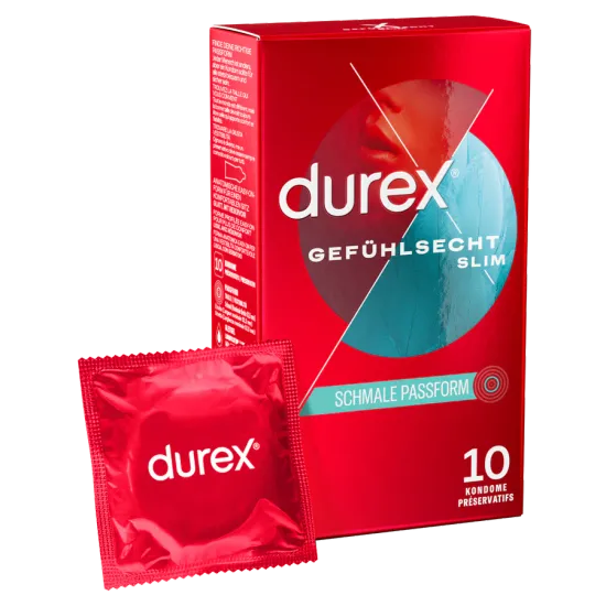 Durex Gefühlsecht Slim Fit, 10 Kondome
